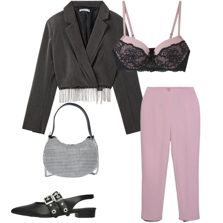 Outfit donna - Total look #2331147. Stile Bon Ton per Serata fuori. Abbinamento con reggiseni push-up, blazer, borse a spalla, ballerine, pantaloni chino.