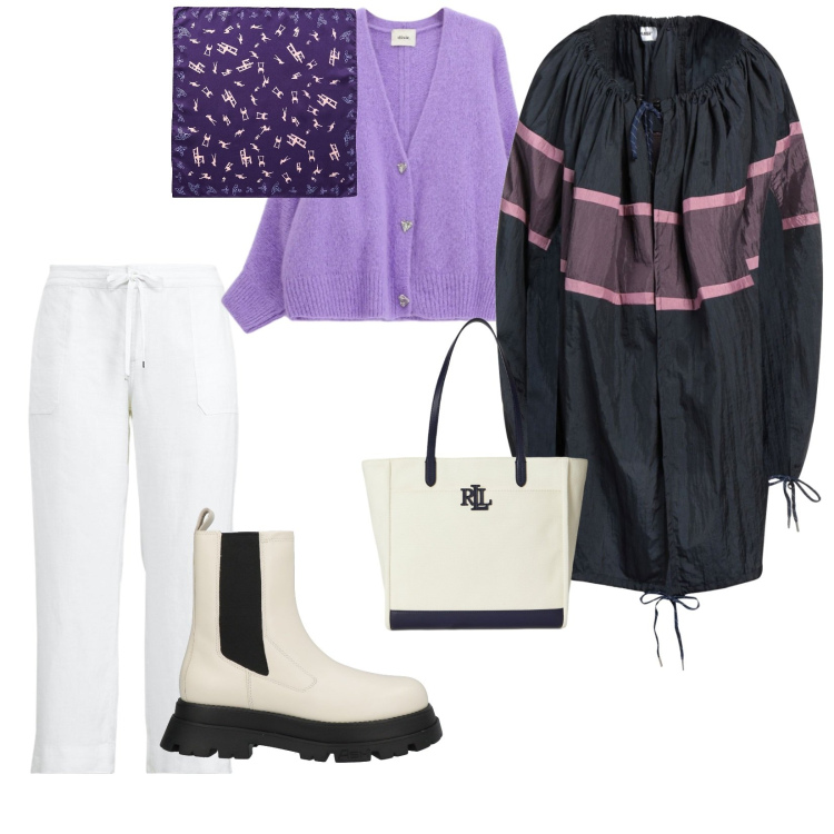 Outfit donna - Curvy. per Mare. Abbinamento con sciarpe, cappe, stivaletti chelsea, cardigans, pantaloni, borse tote.