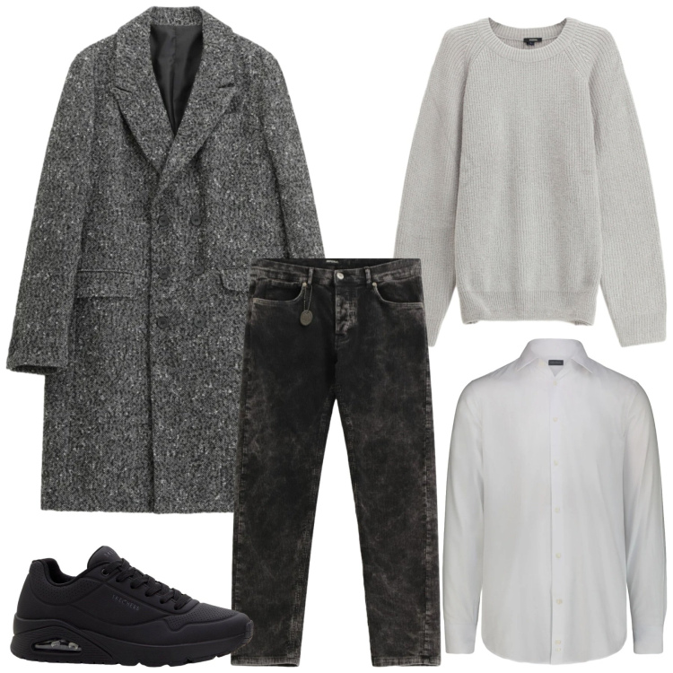 Outfit uomo - Semplicità curata. Stile Casual per Tutti i giorni. Abbinamento con sneakers, pantaloni, maglieria, cappotti, camicie.