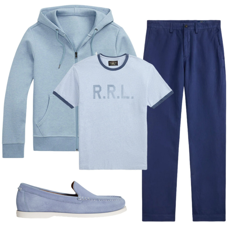 Outfit uomo - Total look #2331411. Stile Trendy per Tutti i giorni. Abbinamento con pantaloni, t-shirt, scarpe stringate, felpe.