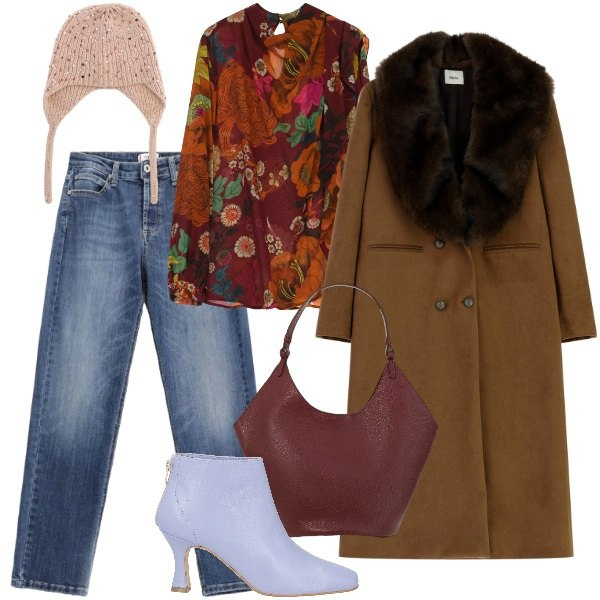 Outfit donna - Un po\' di colore - @pamela. Stile Urban per Tutti i giorni. Abbinamento con stivaletti, borse a spalla, camicie, cappotti, berretti, jeans.