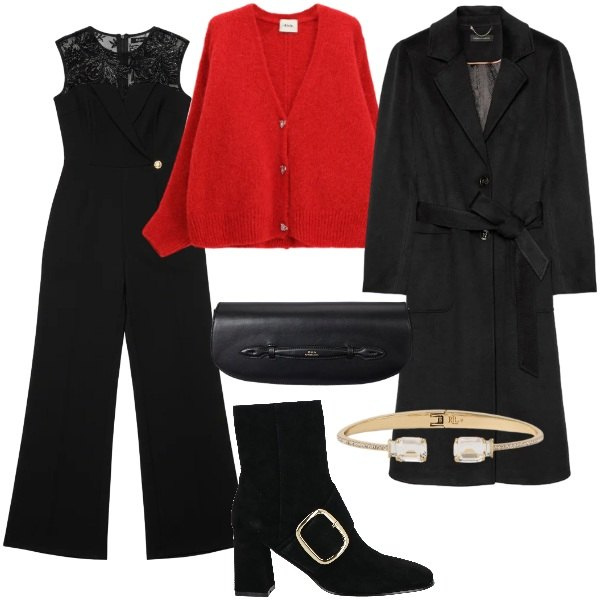 Outfit donna - San Valentino curvy mood - FDCI. Stile Vintage retrò per Serata fuori. Abbinamento con stivaletti, cardigans, tute, clutch, braccialetti, cappotti.