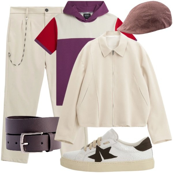 Outfit uomo - Sportivamente...adatto sempre!. Stile Urban per Tutti i giorni. Abbinamento con cappotti, pantaloni, sneakers, t-shirt, cinture, cappelli con visiera.