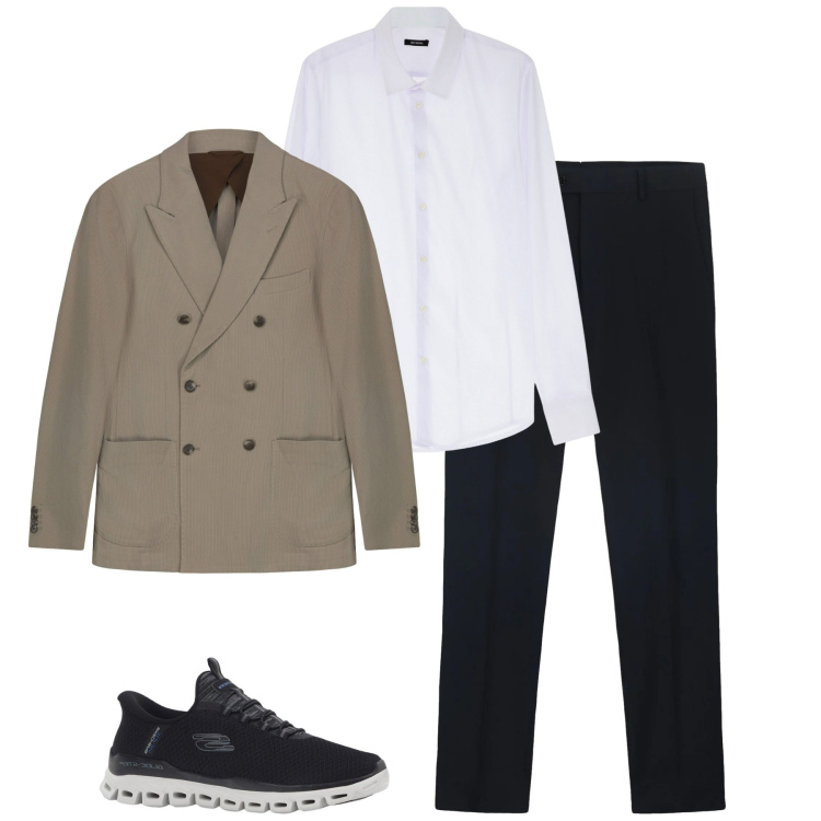 Outfit uomo - Total look #2331583. Stile Business/Elegante per Tutti i giorni. Abbinamento con sneakers, camicie, giacche, pantaloni.