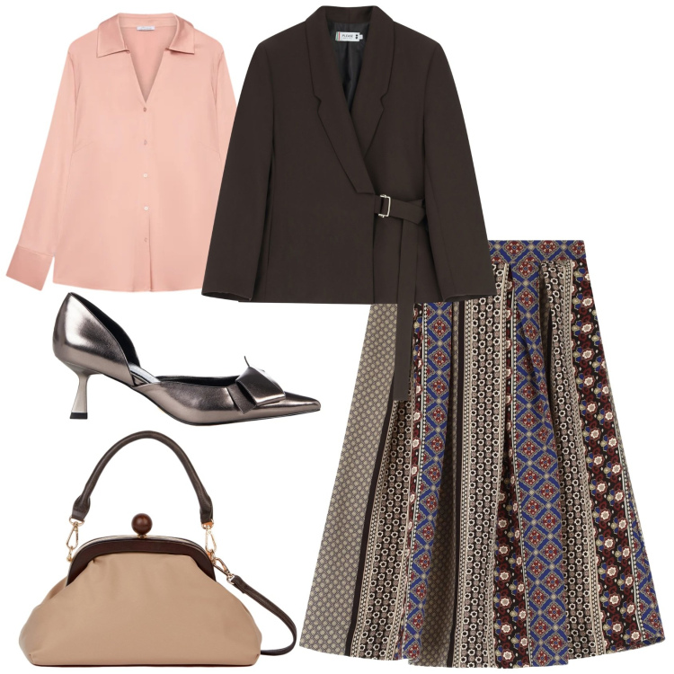 Outfit donna - Il blazer cioccolato. Stile Bon Ton per Tutti i giorni. Abbinamento con gonne, décolleté, blazer, camicie, clutch.