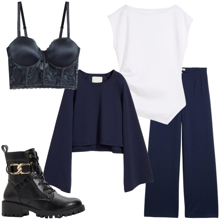 Outfit donna - Intimo per San Valentino - bonprix. Stile Basic per Serata fuori. Abbinamento con top, pantaloni, reggiseni a balconcino, cappe, stivaletti.