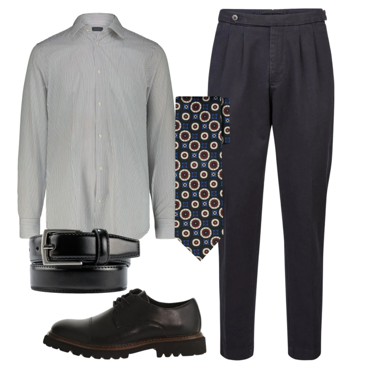 Outfit uomo - Total look #2331665. Stile Business/Elegante per Serata speciale. Abbinamento con scarpe stringate, pantaloni, cravatte, cinture, camicie.