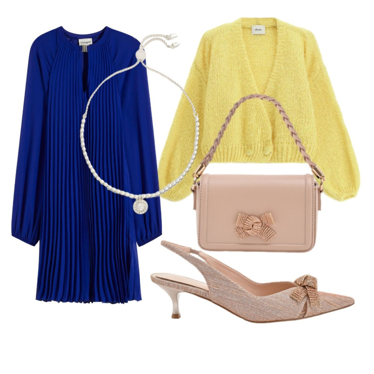 Outfit donna - Abito bon ton. Stile Bon Ton per Cerimonia. Abbinamento con vestiti corti, cardigans, décolleté, pochette, braccialetti.