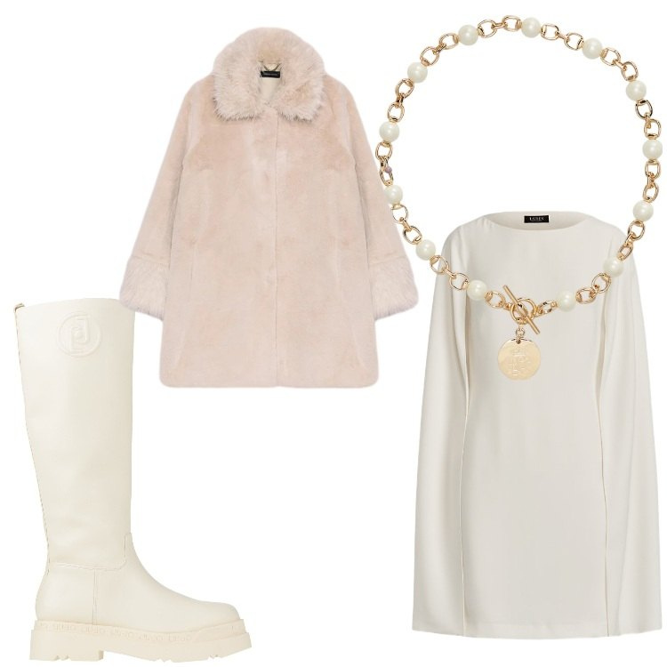 Outfit donna - Candida. Stile Chic per Serata fuori. Abbinamento con stivali, collane, vestiti, cappotti.