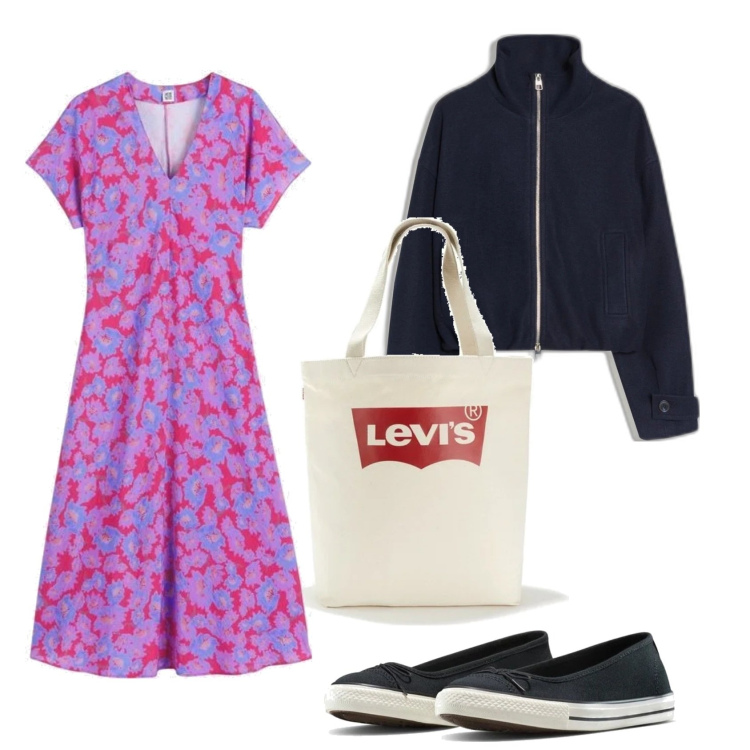 Outfit mujer - Casual look. Estilo Casual para Todos los días. Combinación con bolso tote, vestidos largos, bailarinas, blazers.