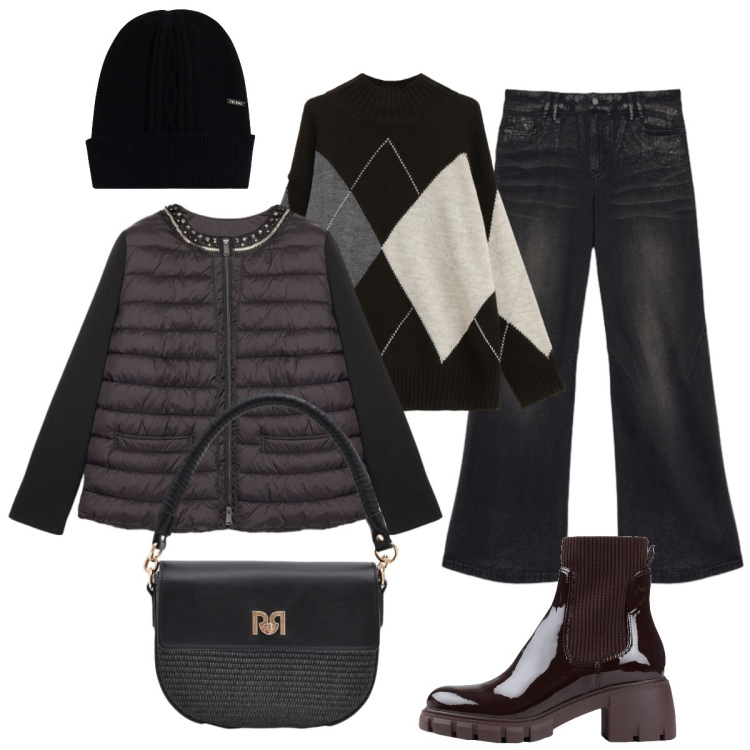 Outfit donna - La morbida maglia che accarezza le forme. Stile Minimal per Tutti i giorni. Abbinamento con stivaletti, pullovers, borse a spalla, berretti, jeans, piumini.