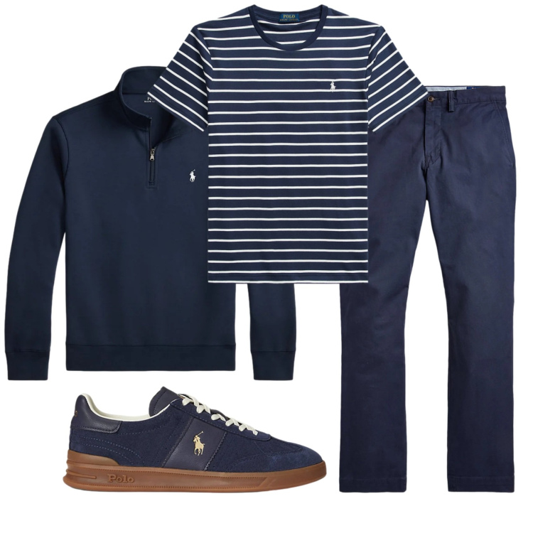 Outfit uomo - Total look #2331767. Stile Casual per Tutti i giorni. Abbinamento con pantaloni, sneakers, pullovers, t-shirt.