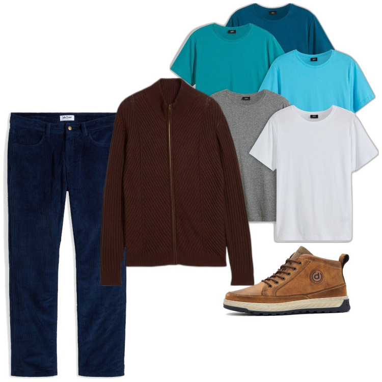 Outfit homme - Casual #1553. Style Casual pour Tous les jours. Assortir avec pantalon , t-shirts, bottes, pulls.