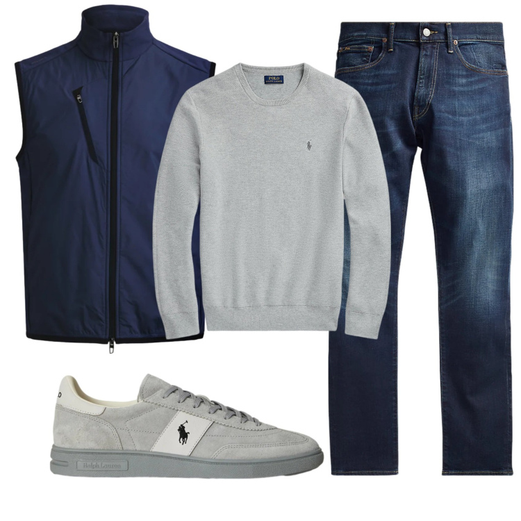 Outfit uomo - Total look #2331807. Stile Casual per Tutti i giorni. Abbinamento con maglieria, jeans, sneakers, piumini.