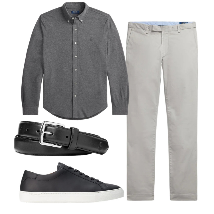 Outfit uomo - Total look #2331813. Stile Business/Elegante per Ufficio. Abbinamento con cinture, sneakers, pantaloni, camicie.