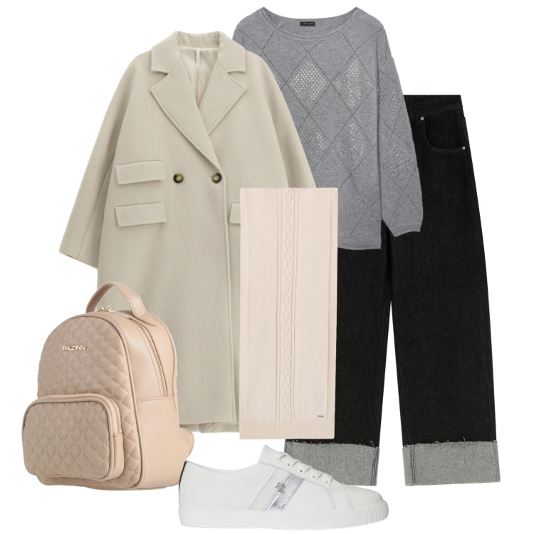 Outfit donna - Everyday style. Stile Casual per Tutti i giorni. Abbinamento con zaini, cappotti, jeans, sciarpe, sneakers, maglieria.