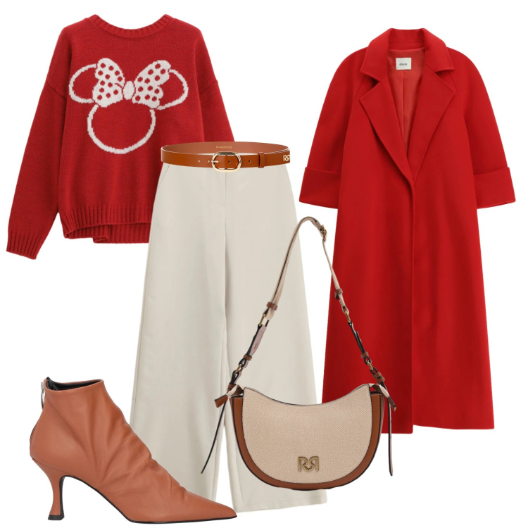 Outfit donna - Colore al lavoro - @pamela. Stile Casual chic per Ufficio. Abbinamento con stivaletti, cappotti, pantaloni a palazzo, maglieria, cinture, borse a tracolla.