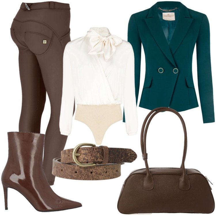 Outfit donna - Tacco 12. Stile Sexy per Serata fuori. Abbinamento con stivaletti, cinture, borse a mano, bluse, blazer, pantaloni skinny.