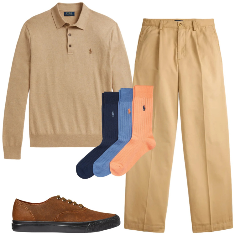 Outfit uomo - Total look #2332411. Stile Trendy per Tutti i giorni. Abbinamento con sneakers, maglieria, pantaloni, calzini.