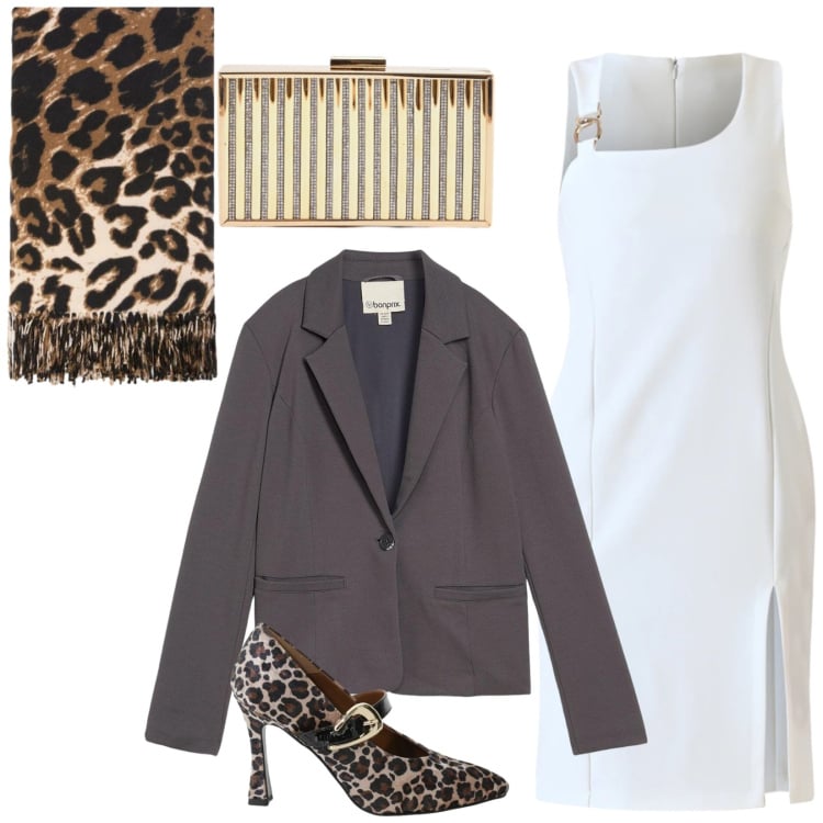 Outfit donna - Total look #2332417. Stile Glamour per Serata fuori. Abbinamento con blazer, décolleté, vestiti a tubino, clutch, sciarpe.