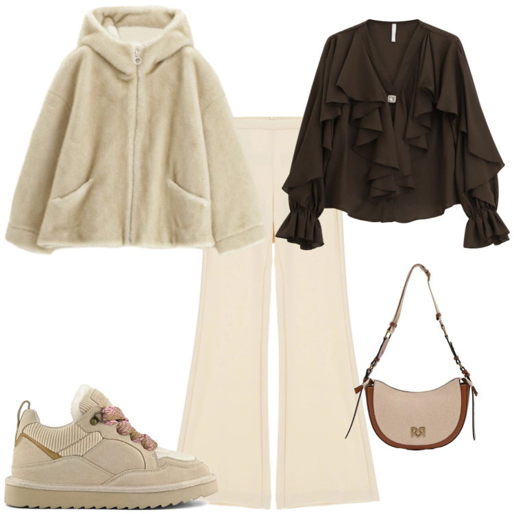 Outfit donna - Total look #2332582. Stile Sporty chic per Tutti i giorni. Abbinamento con camicie, pantaloni, borse a tracolla, blazer, sneakers alte.