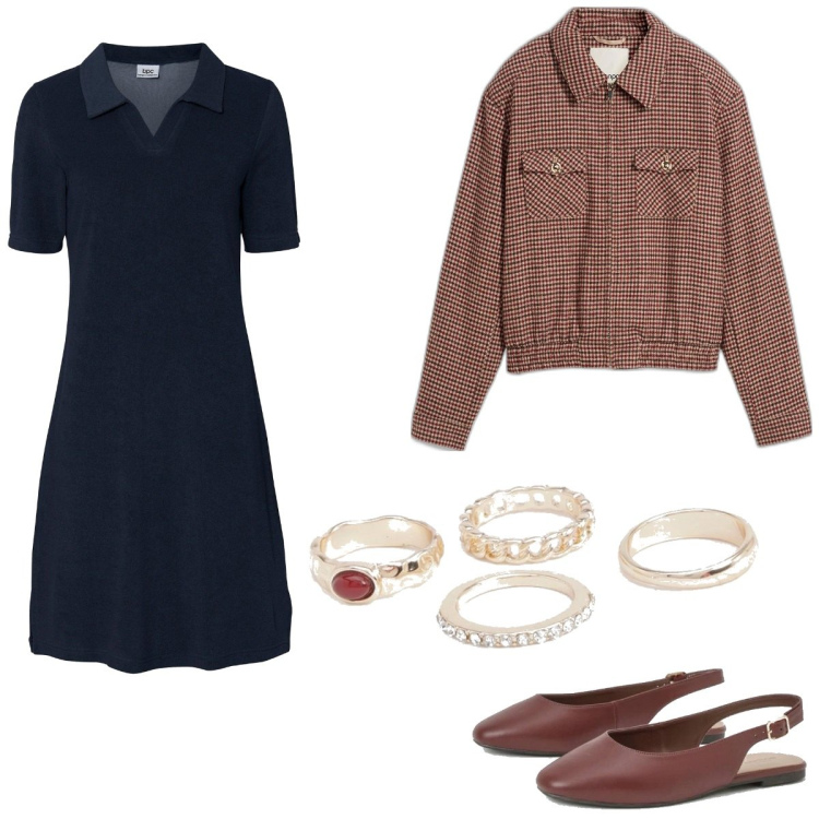 Outfit femme - Basique #519. Style Basique pour Tous les jours. Assortir avec robes, blazers, ballerines, bagues.