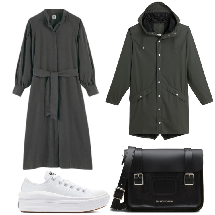 Outfit mujer - Urban look. Estilo Urban para Todos los días. Combinación con sneakers, vestidos largos, bandoleras, blazers.