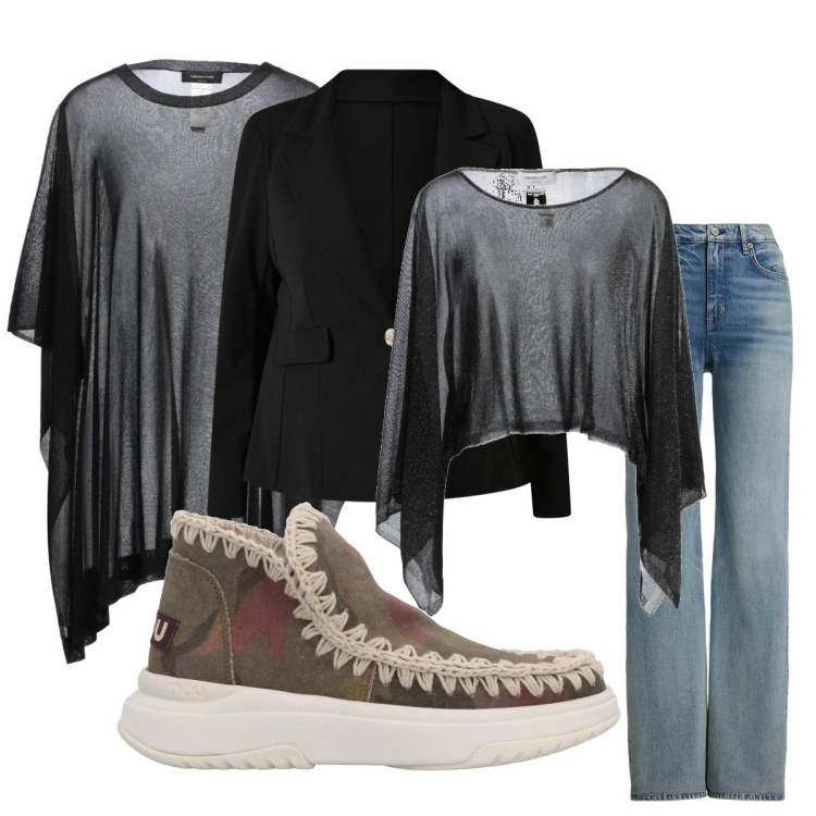 Outfit donna - Military informal curvy. Stile Military per Tutti i giorni. Abbinamento con stivaletti, pullovers, cappotti, blazer, jeans.