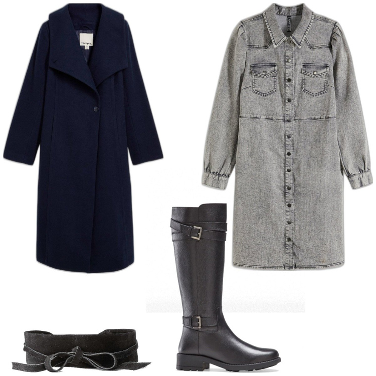 Outfit femme - Basique #524. Style Basique pour Tous les jours. Assortir avec robes courtes, manteaux, bottes, ceintures.