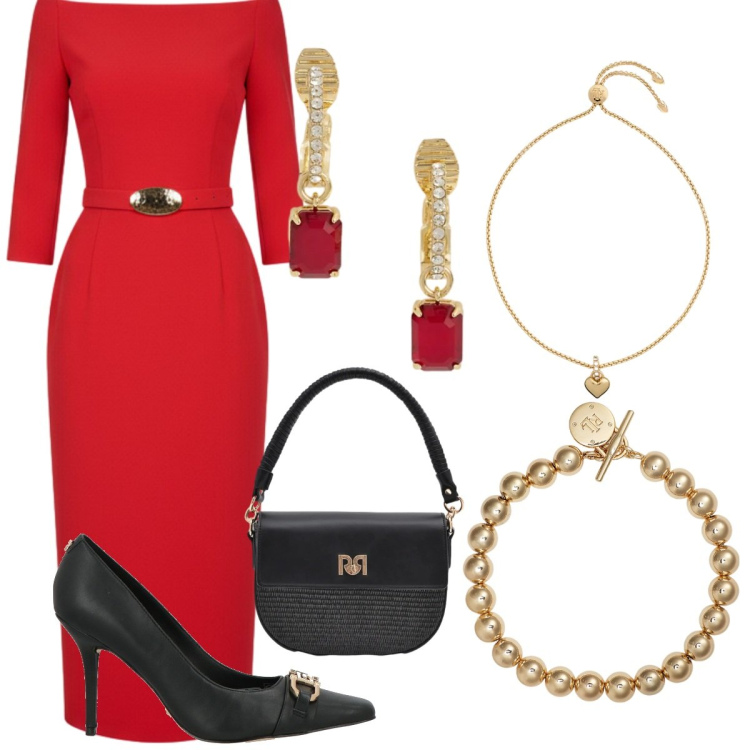 Outfit donna - VV&SS. per Cerimonia. look ideale per Tall. Abbinamento con décolleté, vestiti midi/longuette, borse a spalla, braccialetti, orecchini, braccialetti.