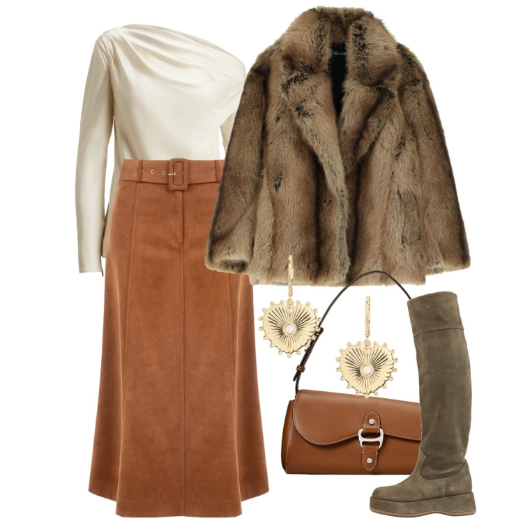 Outfit donna - Un outfit per San Valentino - @valentina. Stile Chic per Tutti i giorni. Abbinamento con stivali, vestiti corti, gonne longuette, borse a spalla, bluse, orecchini.