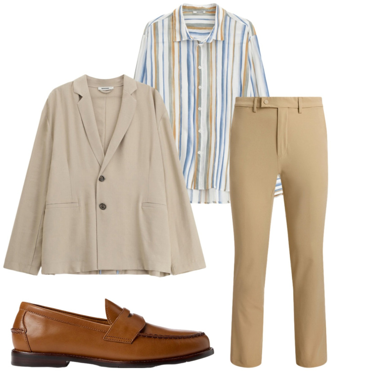 Outfit uomo - Total look #2333043. Stile Business/Elegante per Cerimonia. Abbinamento con camicie, giacche, pantaloni, scarpe stringate.