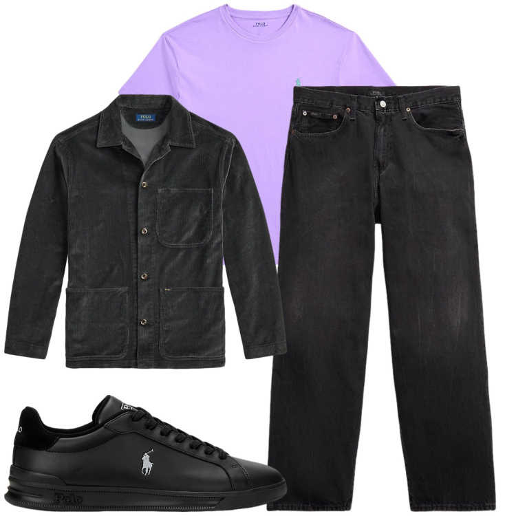Outfit uomo - Total look #2333052. Stile Trendy per Tutti i giorni. Abbinamento con sneakers, t-shirt, jeans, giacche.