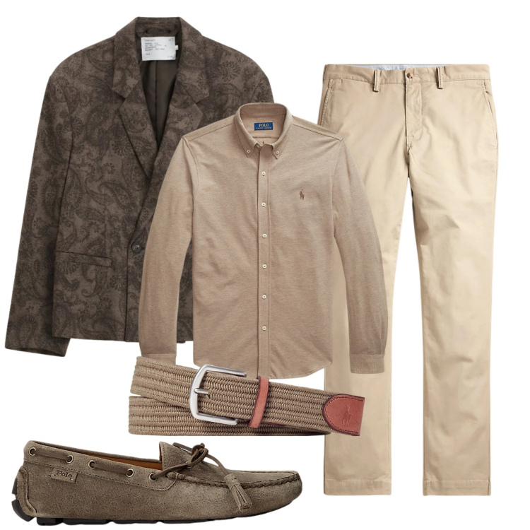 Outfit uomo - Total look #2333173. Stile Trendy per Ufficio. Abbinamento con giacche, scarpe stringate, cinture, pantaloni, camicie.