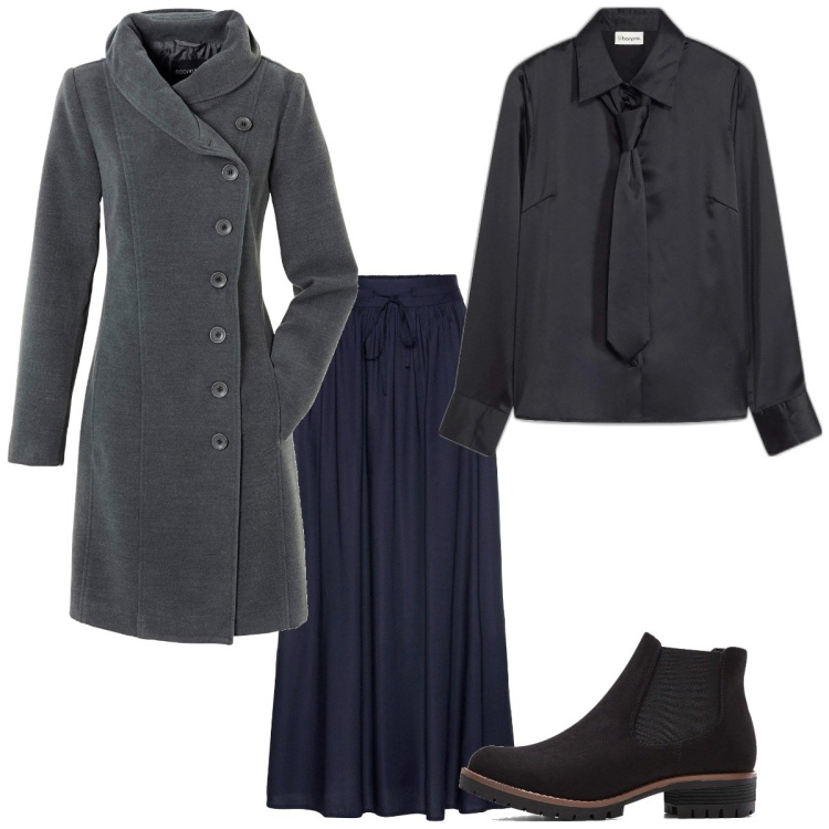 Outfit femme - Basique #547. Style Basique pour Tous les jours. Assortir avec manteaux, jupes longues, boots, chemisiers.