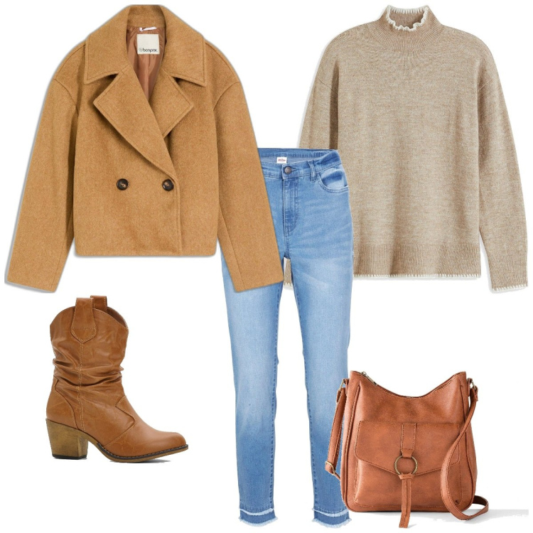 Outfit femme - Boho #126. Style Boho pour Tous les jours. Assortir avec sacs en bandoulière, bottines texanes, pulls, blazers, jeans.