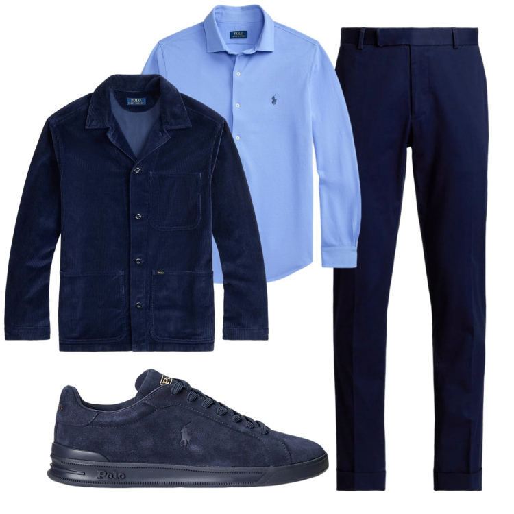 Outfit uomo - Total look #2333239. Stile Business/Elegante per Ufficio. Abbinamento con pantaloni chino, sneakers, giacche, camicie.
