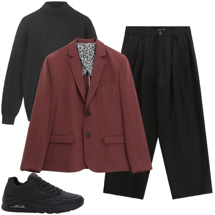 Outfit uomo - Total look #2333492. Stile Casual per Ufficio. Abbinamento con sneakers, giacche, pantaloni, pullovers.