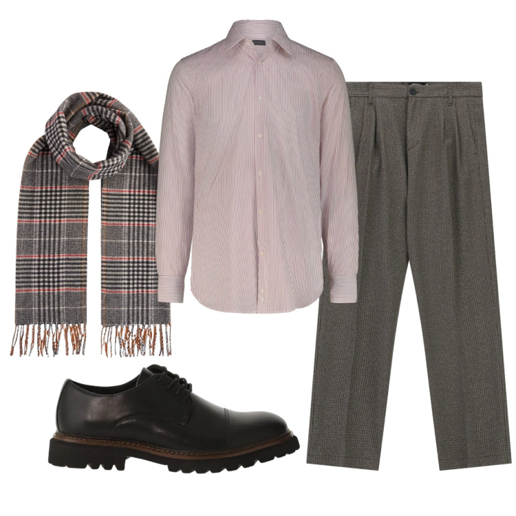 Outfit uomo - Total look #2333501. Stile Business/Elegante per Ufficio. Abbinamento con pantaloni, scarpe stringate, sciarpe, camicie.