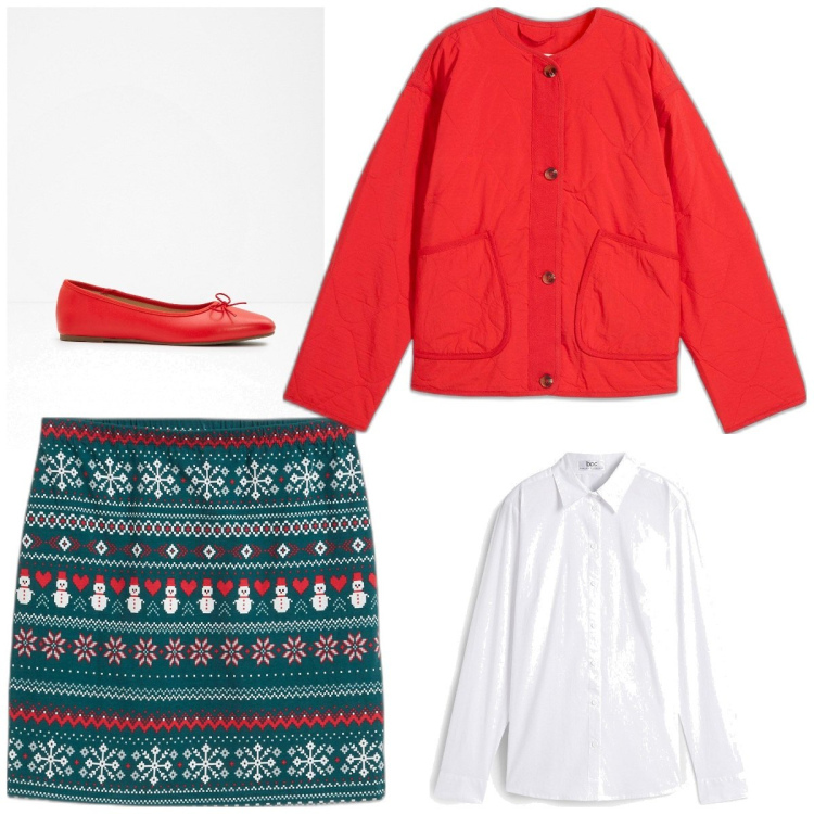 Outfit femme - Soirée à thème. Style Basique pour Soirée dehors. Assortir avec chemisiers, ballerines, jupes longues, blazers.