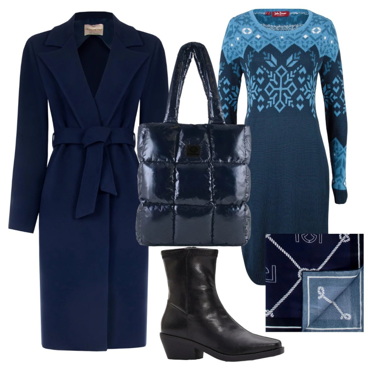 Outfit donna - Pure la borsa contro il freddo. Stile Minimal per Tutti i giorni. Abbinamento con vestiti, stivaletti, cappotti, foulard, shopping bag.
