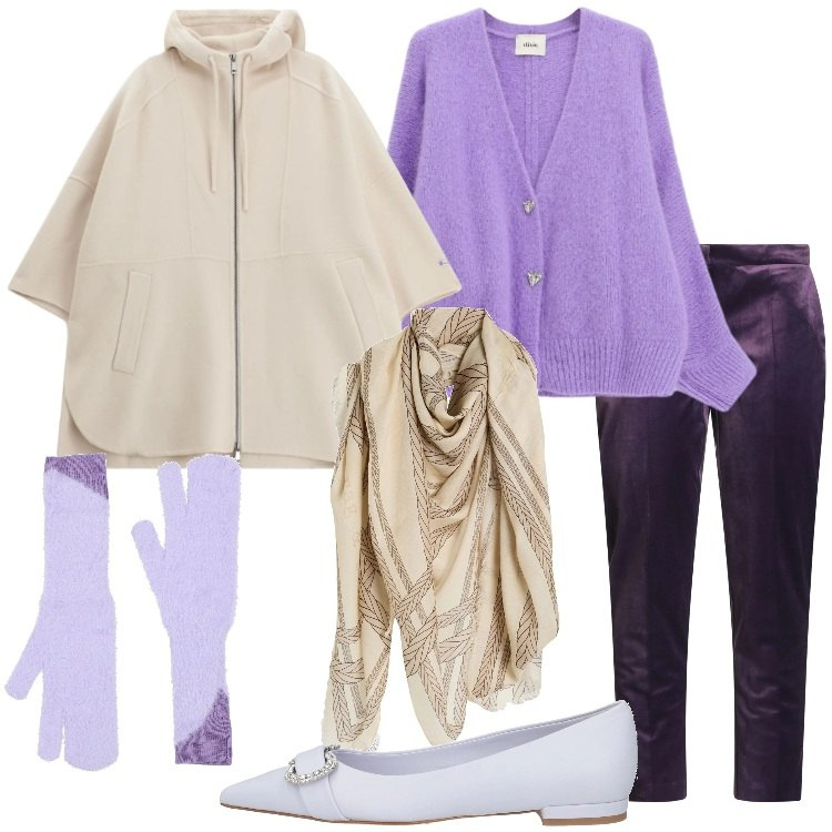 Outfit donna - Tessuti morbidi che valorizzano Curvy. Stile Romantica per Tutti i giorni. Abbinamento con ballerine, sciarpe, guanti, pantaloni, cappotti, cardigans.