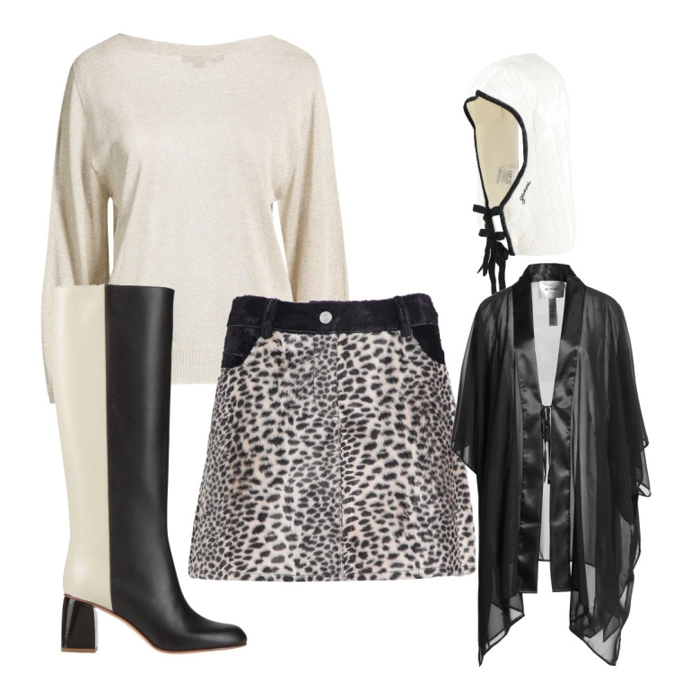 Outfit donna - Glamour. Stile Glamour per Cerimonia. Abbinamento con minigonne, cappe, stivali, pullovers, cappelli.