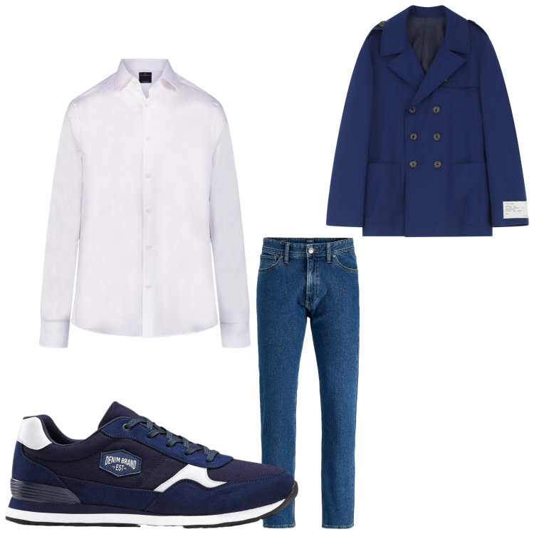 Outfit uomo - I\'m ok. Stile Business/Elegante per Serata speciale. Abbinamento con sneakers, jeans, caban, camicie.
