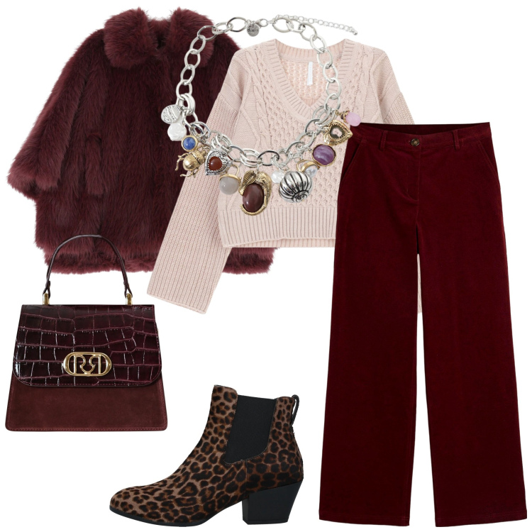 Outfit donna - Total look #2333753. Stile Bon Ton per Tutti i giorni. Abbinamento con pantaloni, stivaletti, maglieria, braccialetti con ciondoli, borse a mano, blazer.