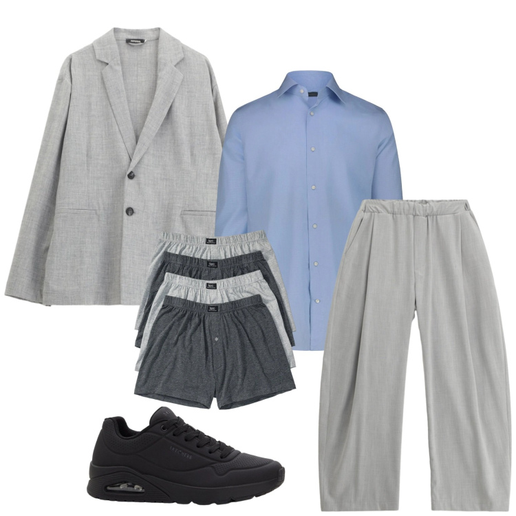 Outfit uomo - Total look #2333790. Stile Trendy per Serata speciale. Abbinamento con boxer, sneakers, giacche, pantaloni, camicie.