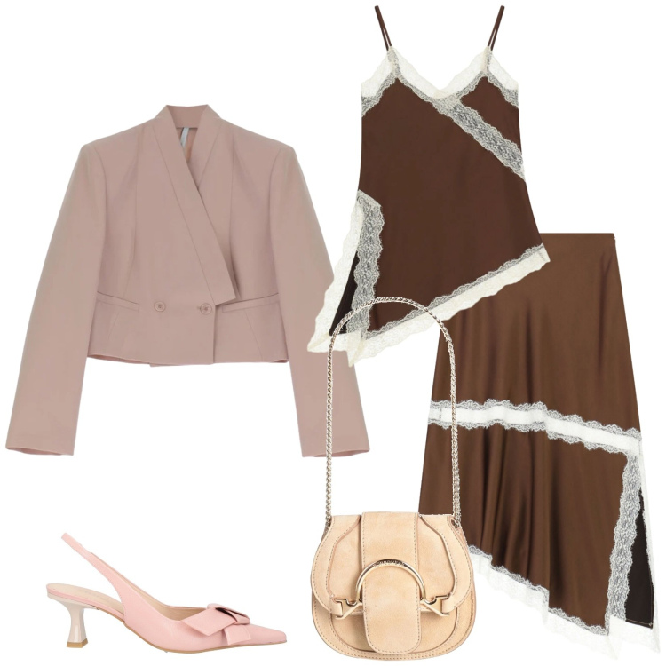 Outfit donna - Total look #2333791. Stile Bon Ton per Cerimonia. Abbinamento con marsupi, décolleté, gonne longuette, canottiere, blazer.