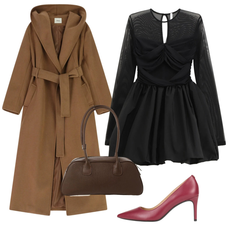 Outfit donna - Serata ballerina. Stile Chic per Serata fuori. Abbinamento con décolleté, vestiti corti, cappotti, borse a mano.