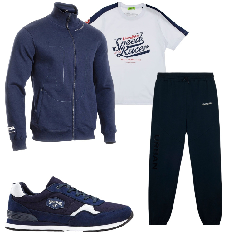 Outfit uomo - Total look #2333859. Stile Casual per Tutti i giorni. Abbinamento con sneakers, pantaloni, t-shirt, felpe.