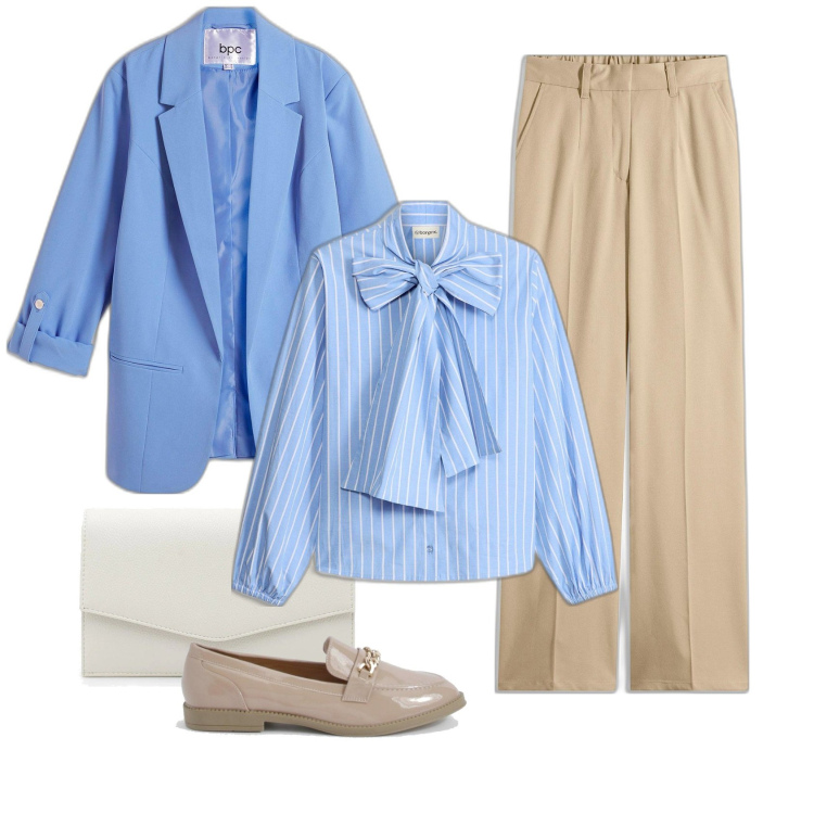 Outfit femme - Bon ton. Style Bon Ton pour Tous les jours. Assortir avec pantalon , chemisiers, blazers, mocassins, pochette.